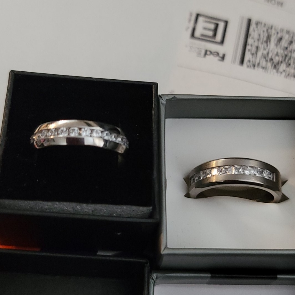 Mens Sterling Silver CZ Ring Size 10